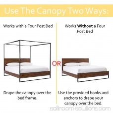 Four Corner Post Elegant Mosquito Net Bed Canopy Set, Beige, Full/Queen/King 570553490